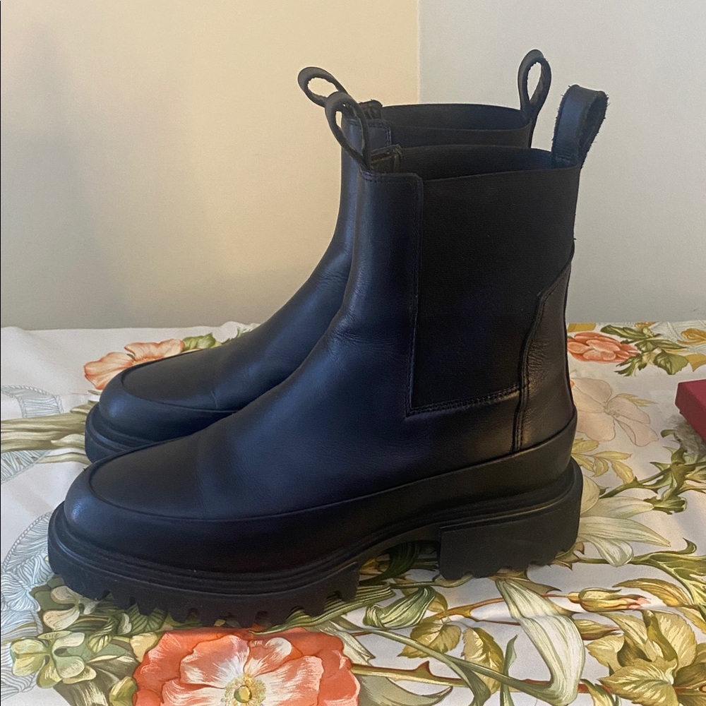 All Saints Harlee Lug Chelsea Boots Black